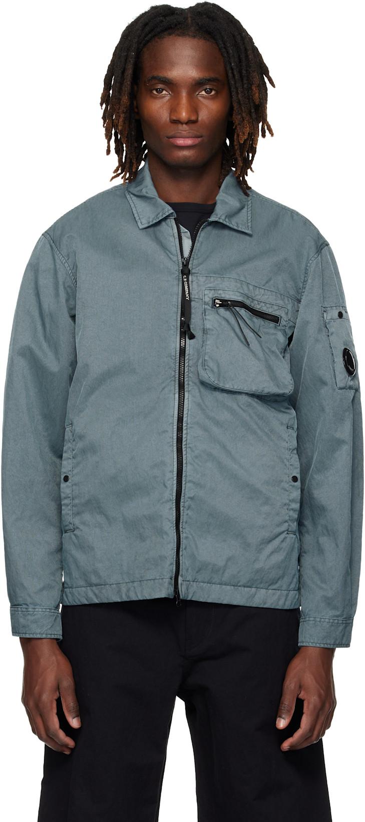 Blue Panama-R Zipped Lens Overshirt by C.P. COMPANY