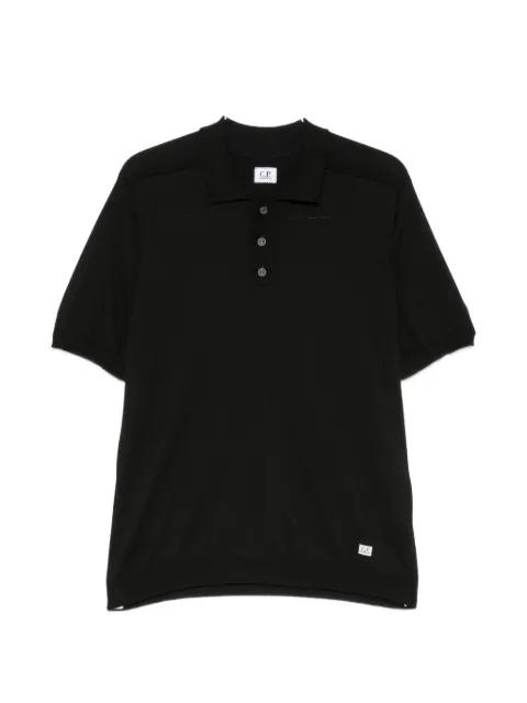 Boston logo-patch knitted polo shirt by C.P. COMPANY