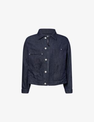 Classic-Collar Patch-Pocket Denim Jacket by C.P. COMPANY