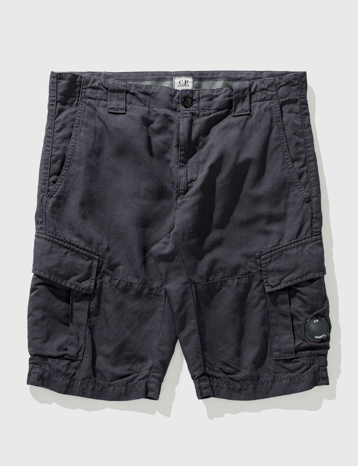 Cotton Linen Cargo Shorts by C.P. COMPANY