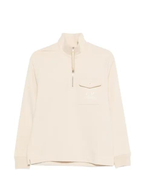 Diagonal Raised quarter-zip logo-detail sweatshirt by C.P. COMPANY