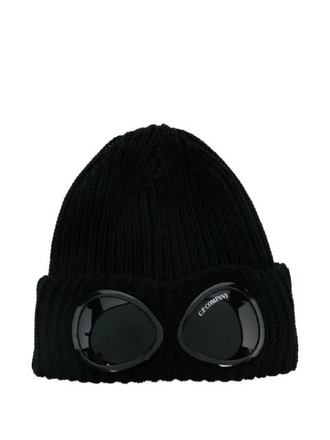 Goggle-lens ribbed beanie by C.P. COMPANY