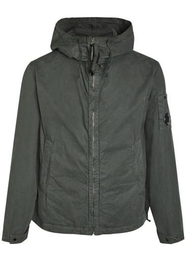 Hooded brushed cotton-poplin jacket by C.P. COMPANY