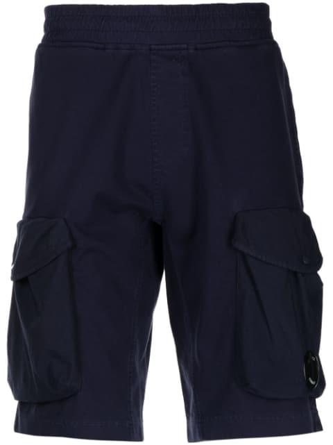 Lens-detail cotton cargo shorts by C.P. COMPANY