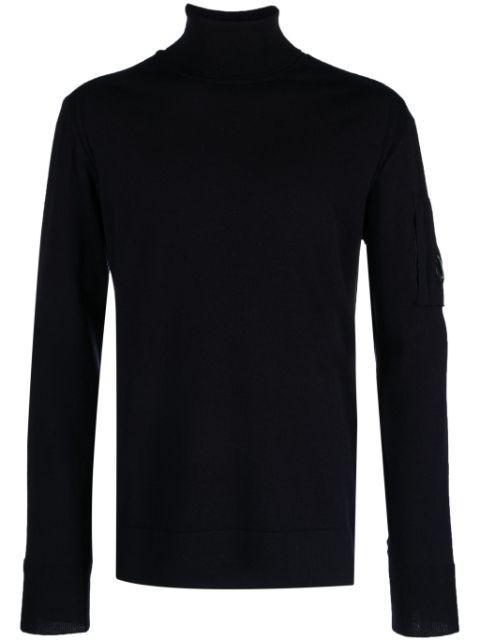 Lens-detail roll neck jumper by C.P. COMPANY