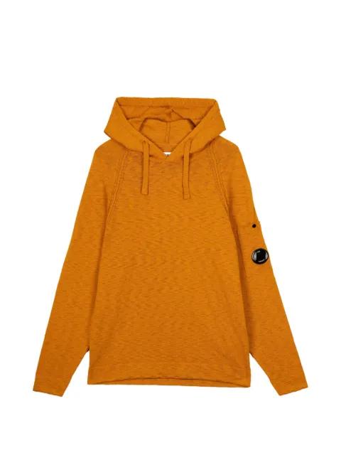 Lens-detail slub-texture hoodie by C.P. COMPANY