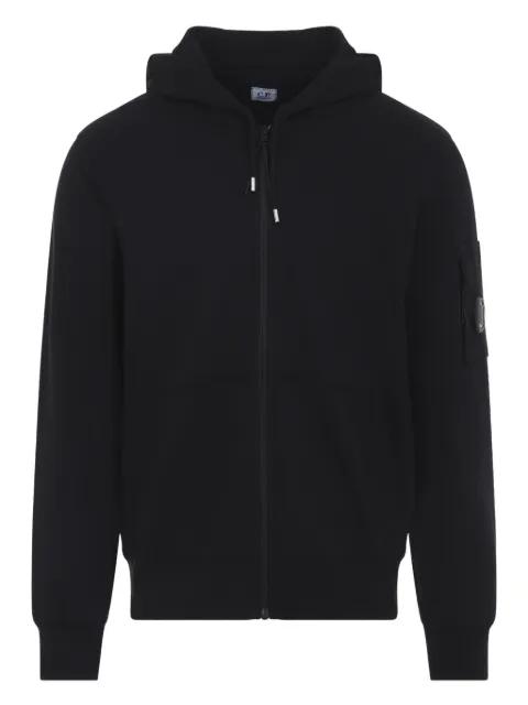 Light fleece zip hoodied Lens sweatshirt by C.P. COMPANY