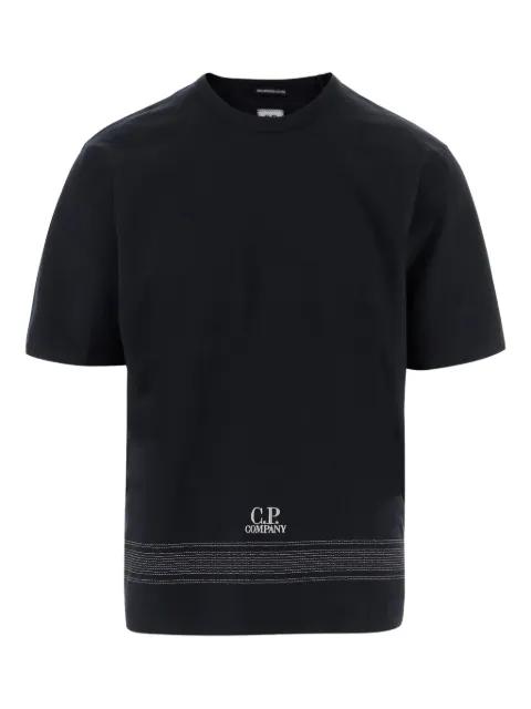Mercerized jersey 30/2 twisted short sleeve embroidery T-shirt by C.P. COMPANY