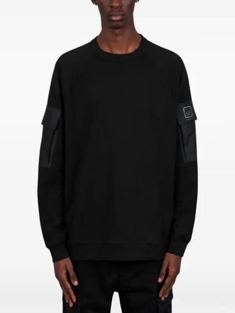 Metropolis Series stretch fleece mixed crewneck sweatshirt by C.P. COMPANY