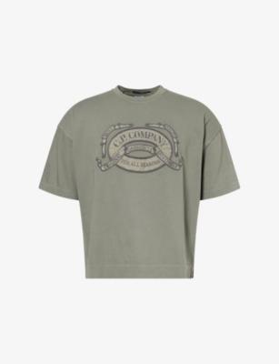 Old Crest Logo Cotton T-shirt by C.P. COMPANY