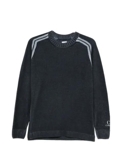 cotton chenille double dyed crewneck sweater by C.P. COMPANY