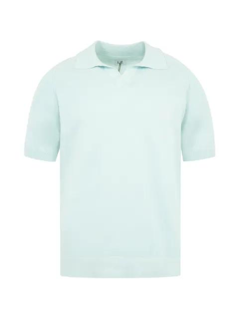 cotton-crepe knit polo-collar T-shirt by C.P. COMPANY