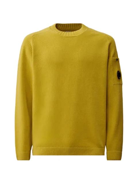 crewneck lens-detail cotton sweater by C.P. COMPANY