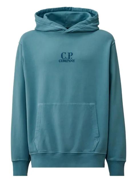 embroidered-logo hoodie by C.P. COMPANY