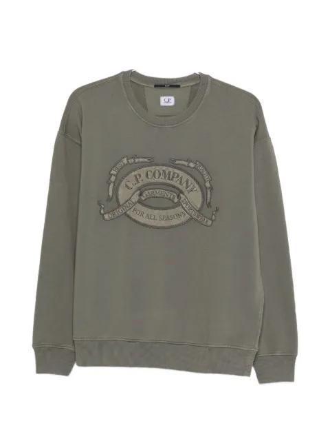 embroidered-logo sweatshirt by C.P. COMPANY