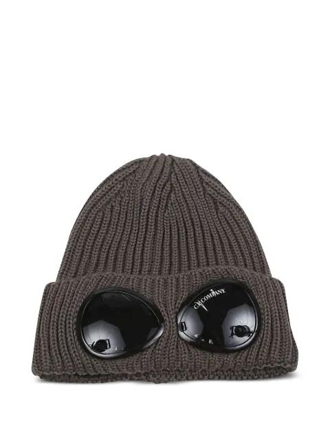 goggle-detail ribbed beanie by C.P. COMPANY