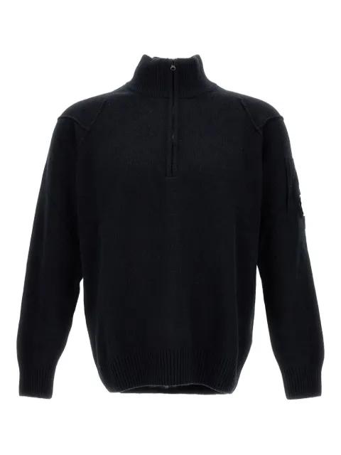 half-zip lens-detail sweater by C.P. COMPANY