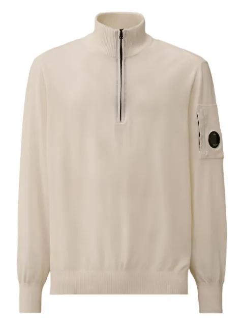 half-zip lens-pocket sweater by C.P. COMPANY