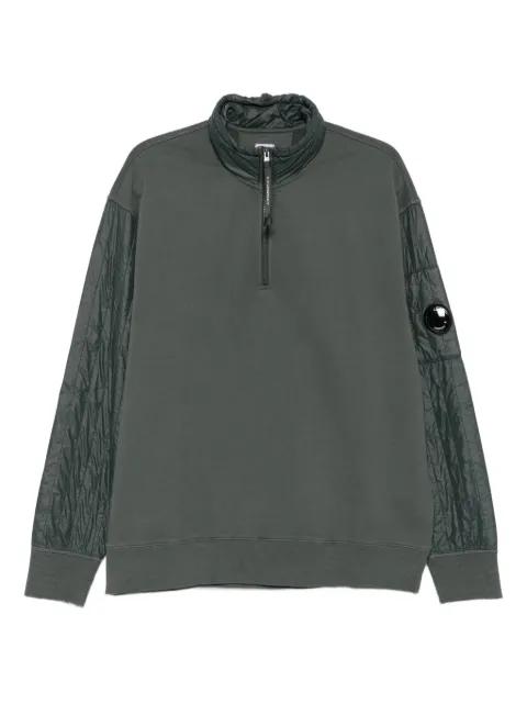 half-zip quilted sleeve sweatshirt by C.P. COMPANY