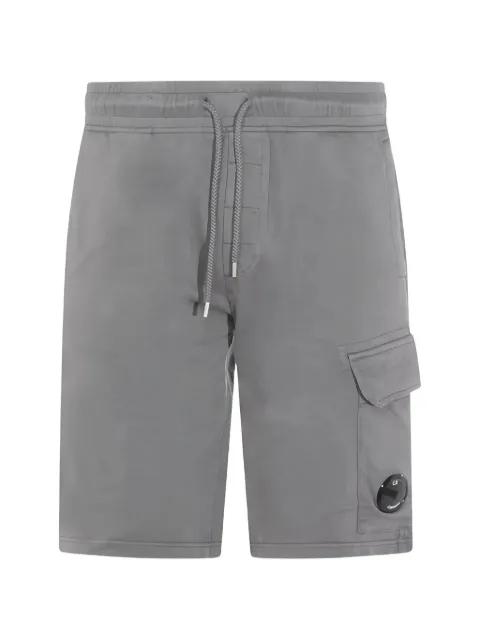 light fleece cargo Lens sweatshorts by C.P. COMPANY
