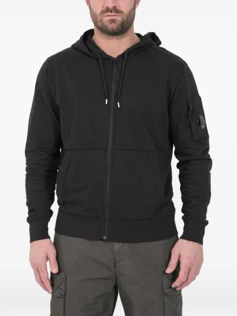 light fleece zip hoodied Lens sweatshirt by C.P. COMPANY