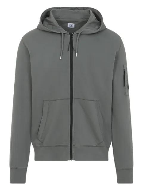 light fleece zip hoodied Lens sweatshirt by C.P. COMPANY