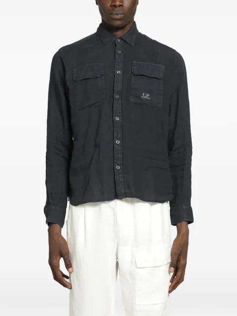 linen flap-pocket shirt by C.P. COMPANY