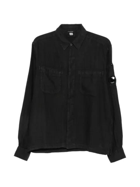 linen long sleeve button lens shirt by C.P. COMPANY