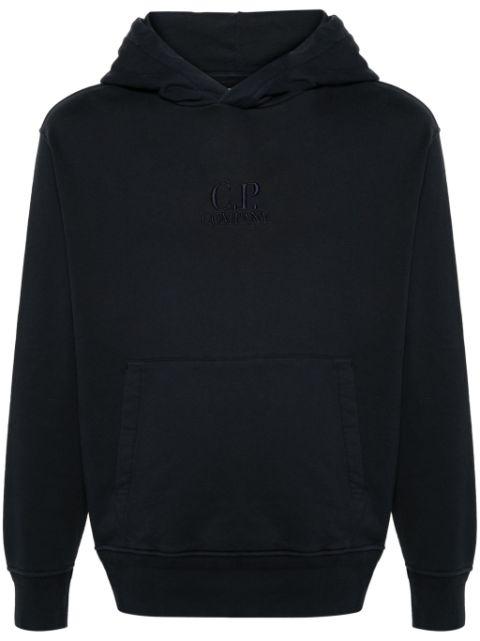 logo-embroidered cotton hoodie by C.P. COMPANY