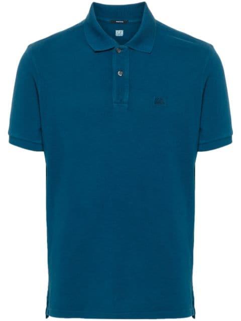logo-embroidered cotton polo shirt by C.P. COMPANY