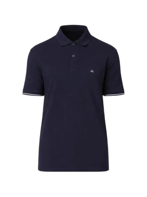 logo-embroidered cotton polo shirt by C.P. COMPANY