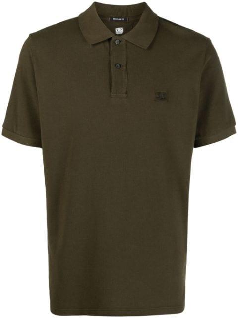 logo-embroidered cotton polo shirt by C.P. COMPANY