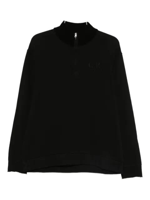 logo-embroidered half-zip sweatshirt by C.P. COMPANY