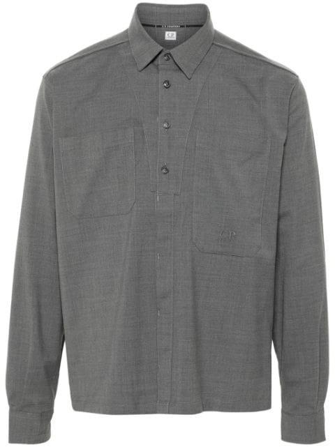 logo-embroidered shirt by C.P. COMPANY