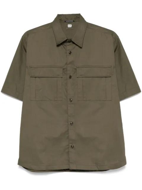 logo-patch cotton shirt by C.P. COMPANY