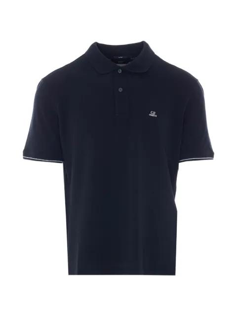 logo-patch piqué polo shirt by C.P. COMPANY