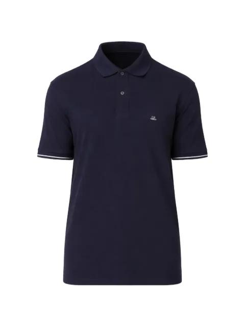 logo-patch polo shirt by C.P. COMPANY