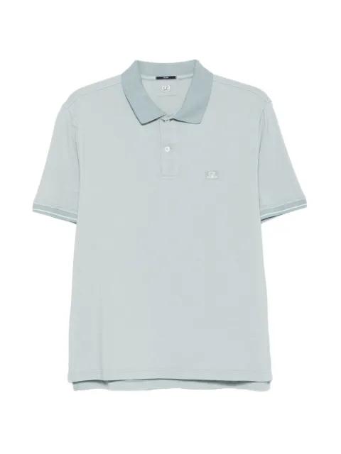 logo-patch tipped-cuff polo shirt by C.P. COMPANY
