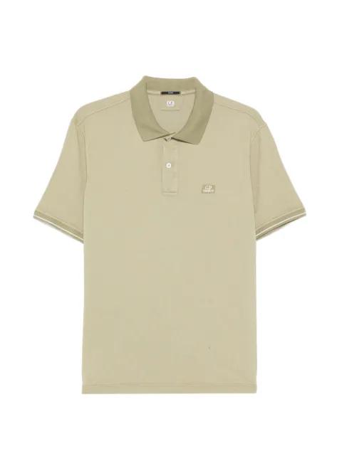 logo-patch tipped polo shirt by C.P. COMPANY