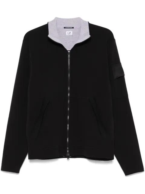 logo-patch zip-up sweatshirt by C.P. COMPANY