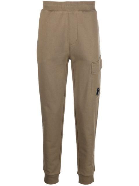 logo-plaque cotton track pants by C.P. COMPANY