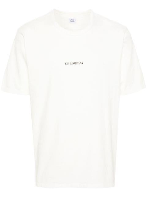 logo-print cotton T-shirt by C.P. COMPANY