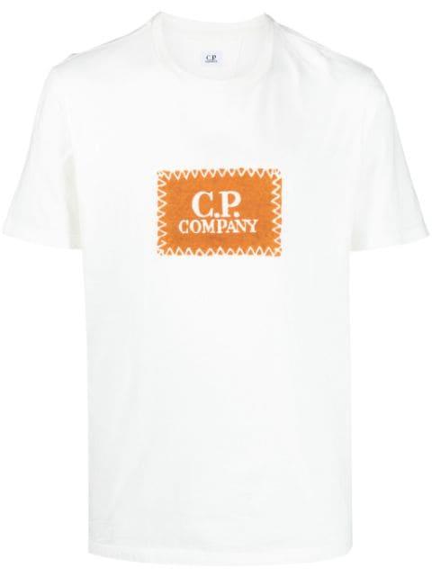 logo-print cotton T-shirt by C.P. COMPANY