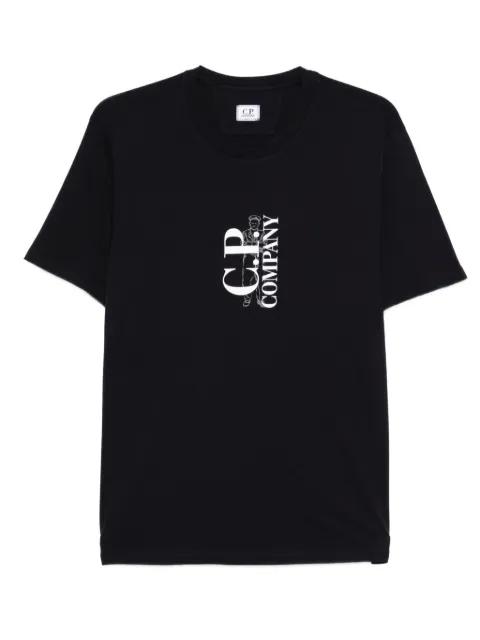 logo-print cotton T-shirt by C.P. COMPANY