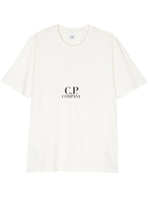 logo-print cotton T-shirt by C.P. COMPANY