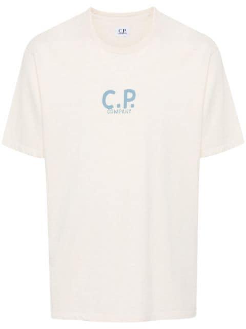 logo-print cotton T-shirt by C.P. COMPANY