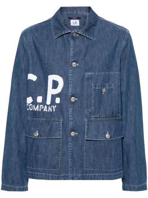 logo-print denim jacket by C.P. COMPANY