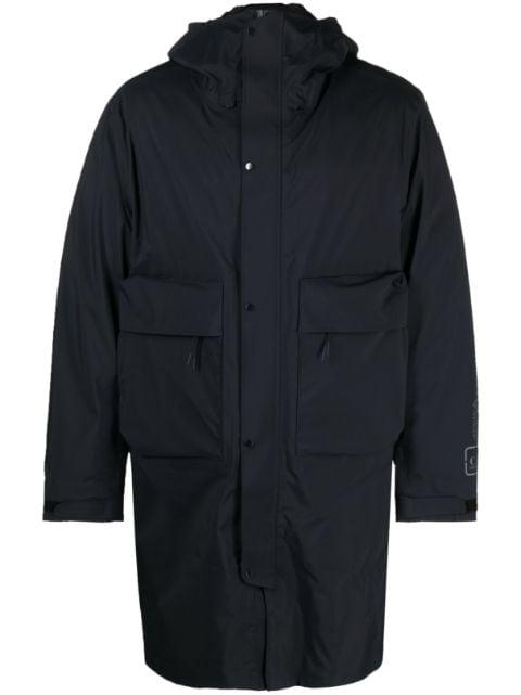 logo-print layered coat by C.P. COMPANY
