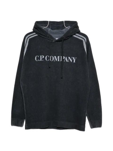 logo stripe hoodie by C.P. COMPANY