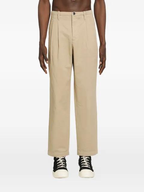pleated cotton-gabardine loose trousers by C.P. COMPANY